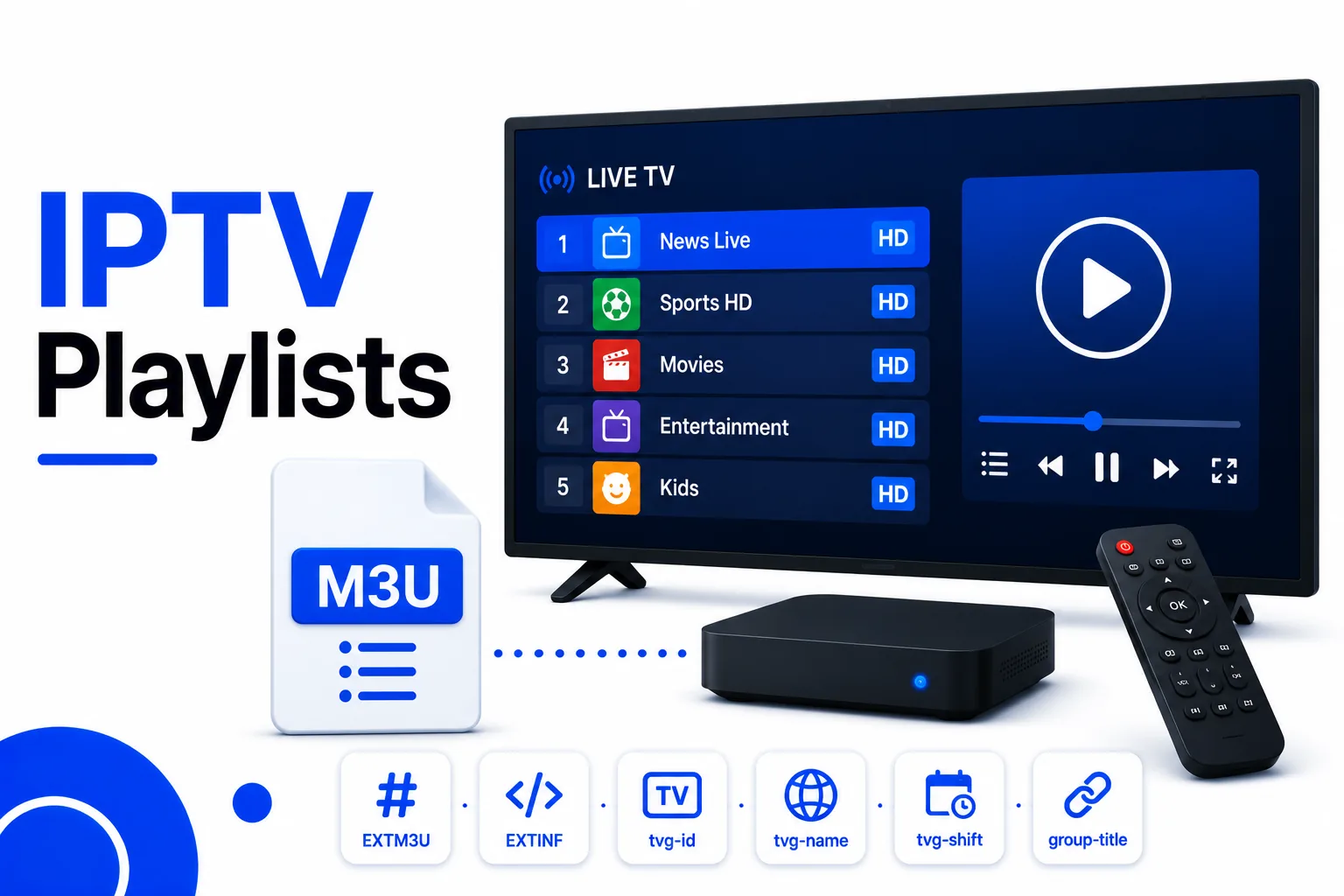 IPTV Playlist Guide - M3U format, attributes and best practices