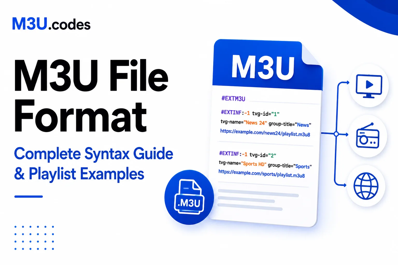 M3U File Format - Complete syntax reference